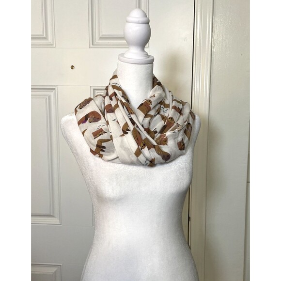 Monterey Aquarium Bay Women’s Scarf Design By Alexander Vidal Sea Otters 27/66" - Picture 2 of 8